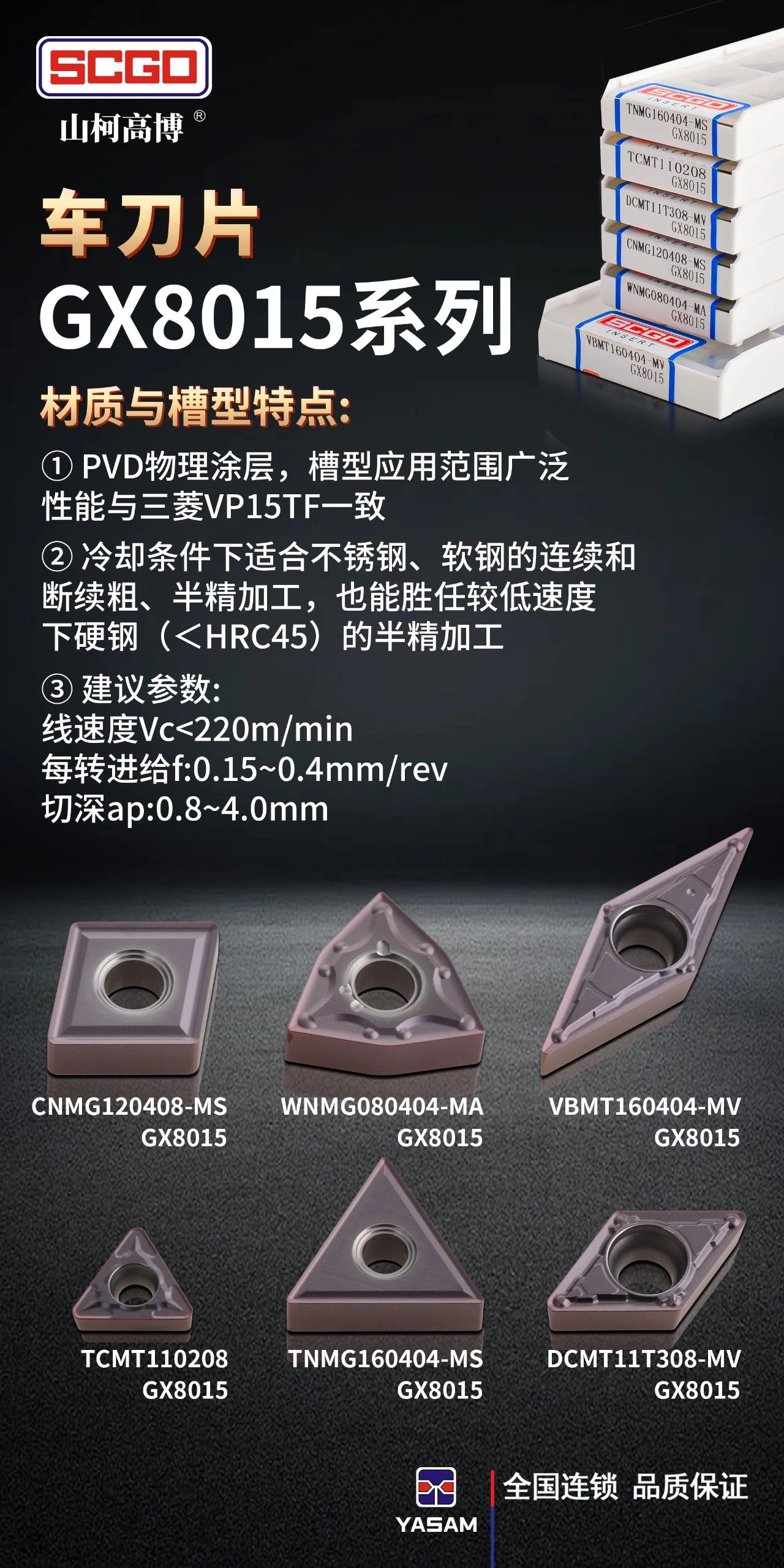 SCGO? 山柯高博?GX8015通用型加工車削材質(zhì)