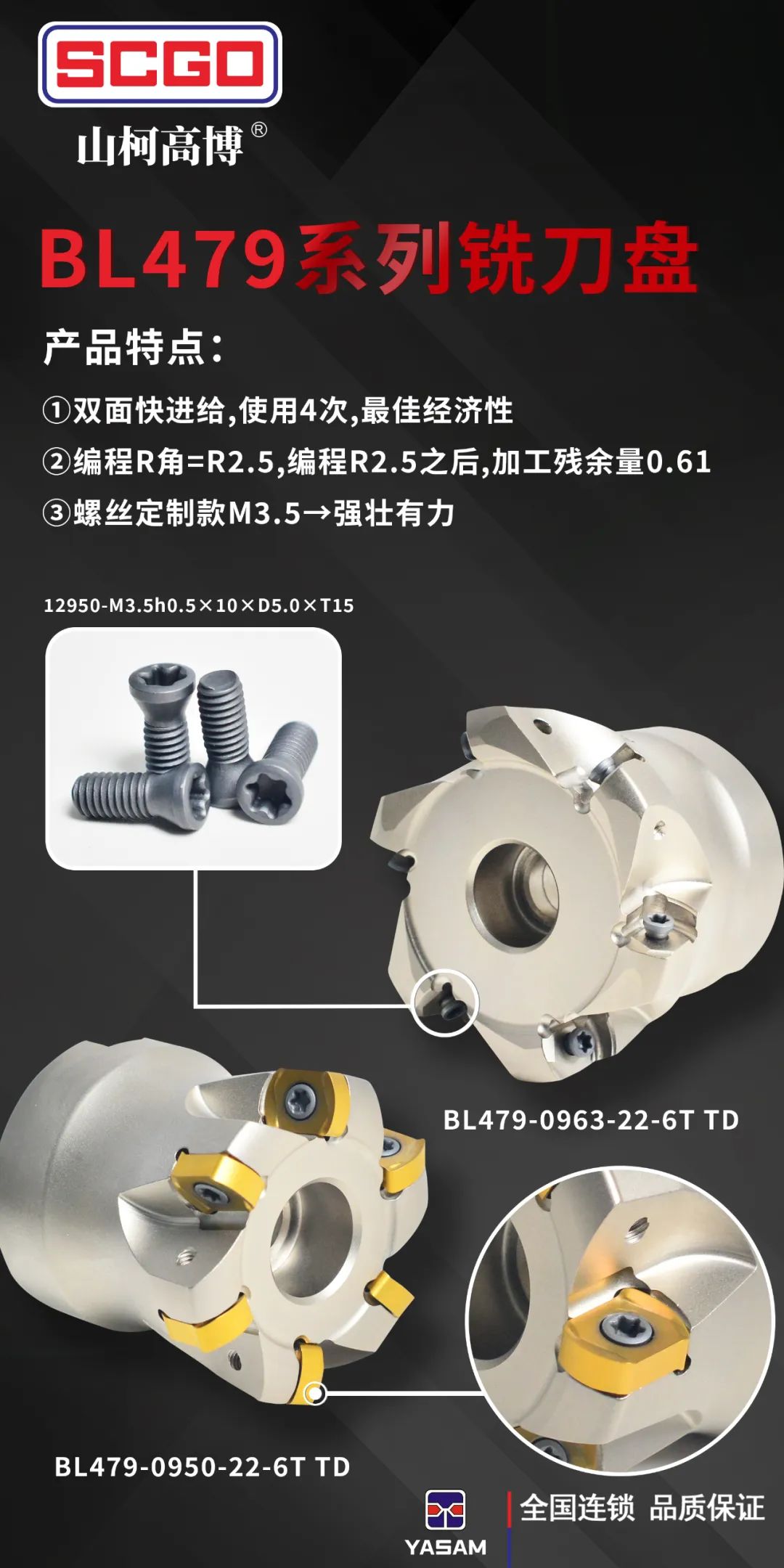 SCGO? 山柯高博BL479系列雙面R2.5快進(jìn)給